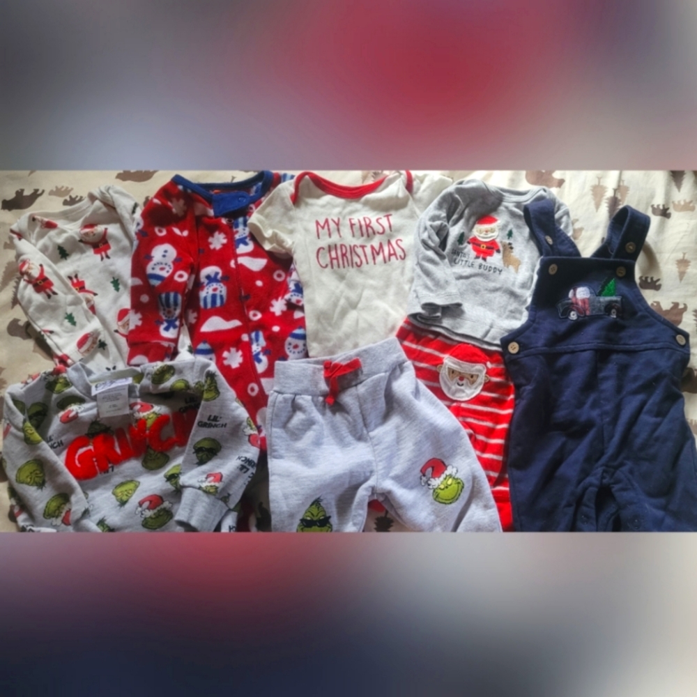NB 0-3 Christmas clothes lot